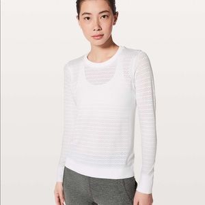 Lululemon ‘Breeze By’ White Long Sleeve Top